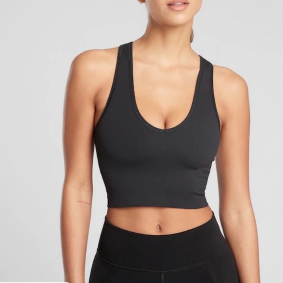 Athleta Tops - Nwt Athleta Aurora Crop Rib Tank Black L